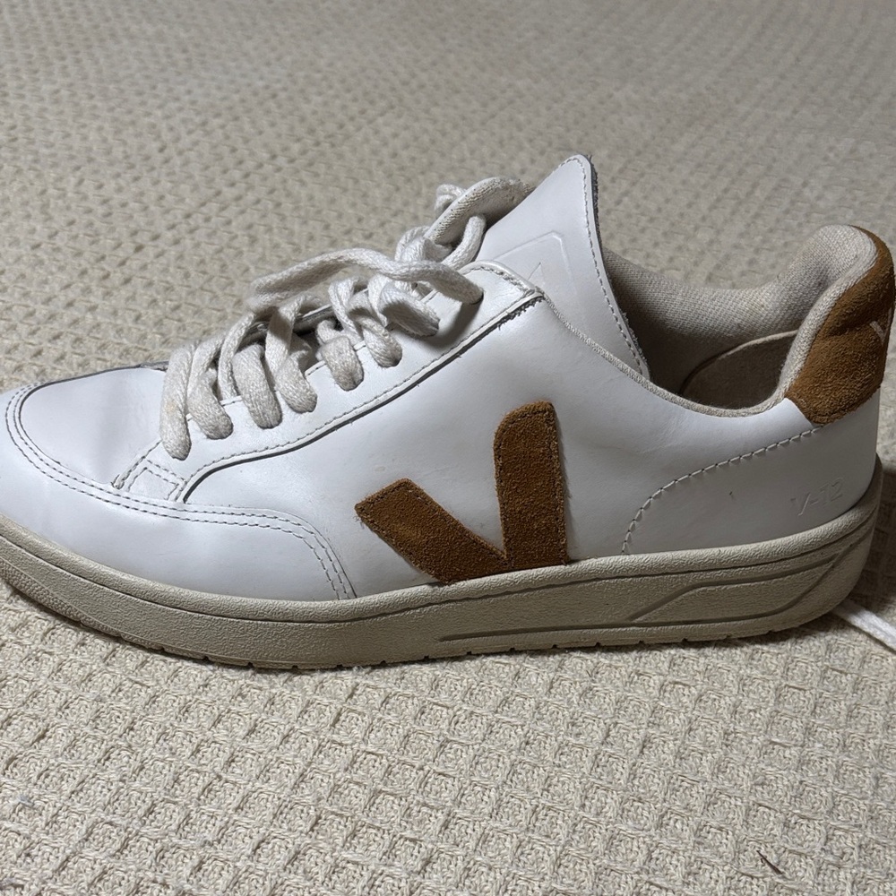 Veja White and Brown Sneakers